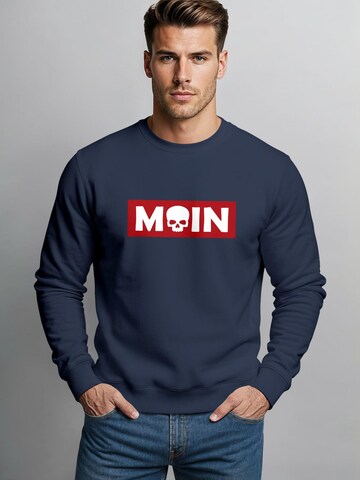 Neverless Sweatshirt 'Moin Skull' in Blue