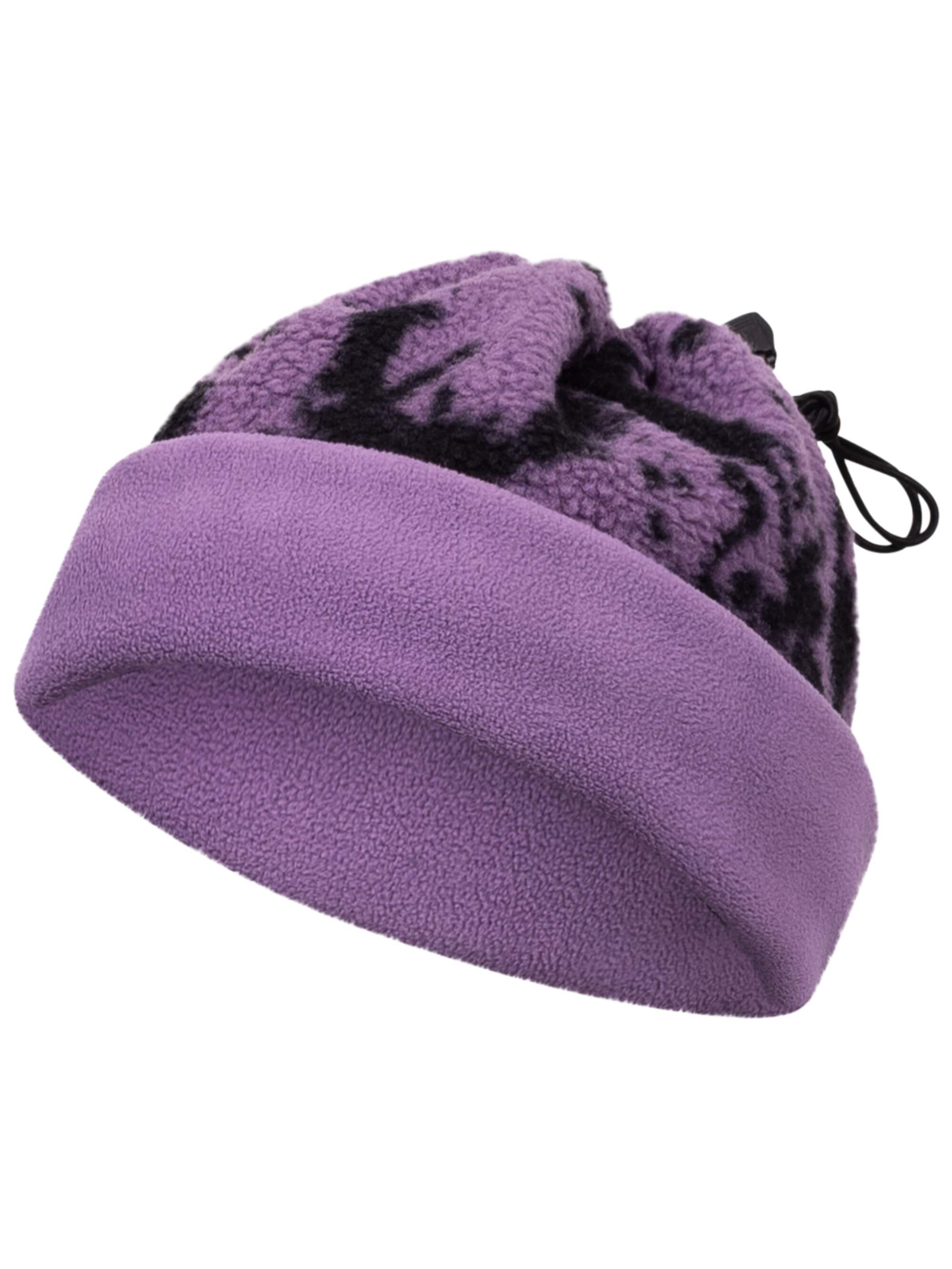 Eivy Neckwarmer Sherpa Mütze Halswärmer mit Kordelstopper in Schwarz