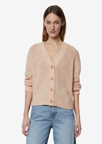 Marc O'Polo Gebreid vest in Beige: voorkant