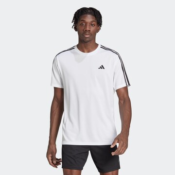 ADIDAS PERFORMANCE Functioneel shirt 'Train Essentials 3-Stripes ' in Wit: voorkant