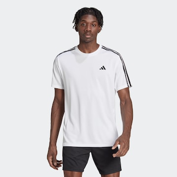 ADIDAS PERFORMANCE Sportshirt 'Train Essentials 3-Stripes ' in Weiß: predná strana