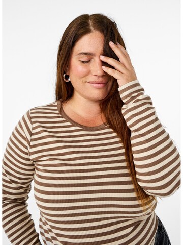 Zizzi Shirt 'CAMANDRINE' in Beige