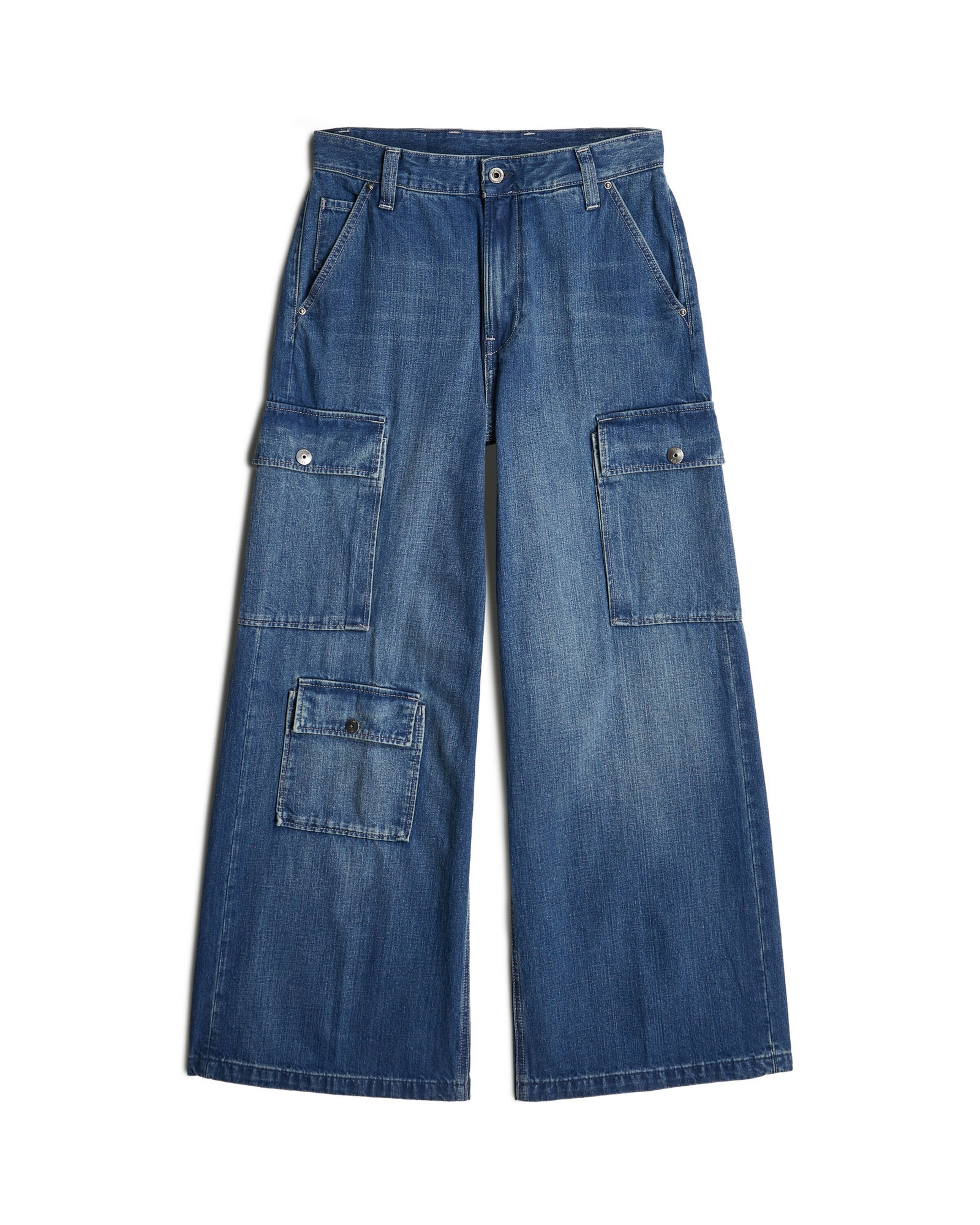 G-STAR Wide leg Cargo jeans 'Mega' in Blue: front