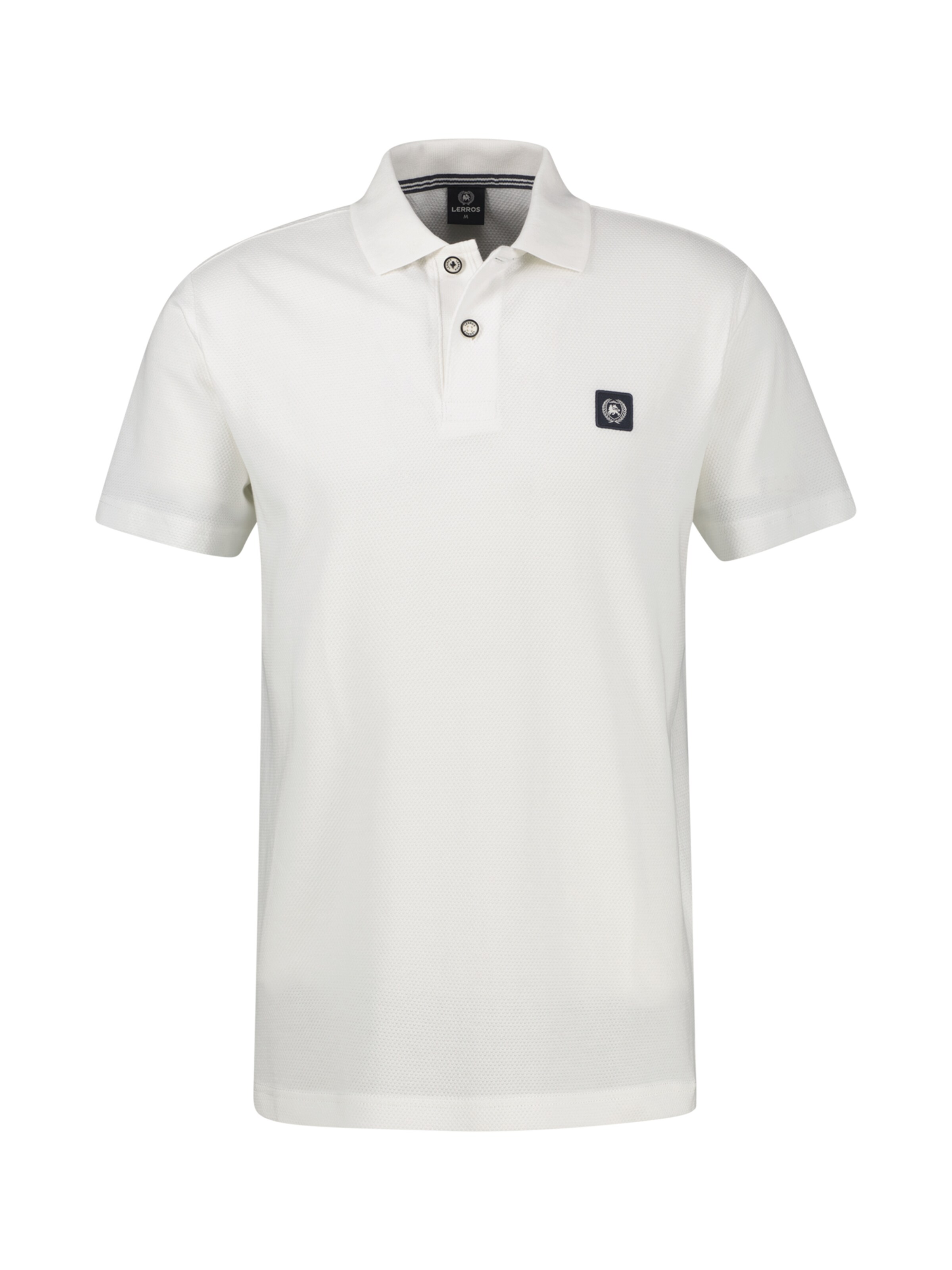 LERROS Maskulines Poloshirt aus Baumwolle mit griffiger Struktur in Weiß: Vorderseite