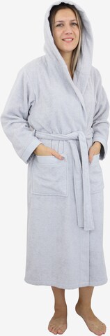 Leonique Long Bathrobe in Grey: front