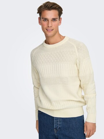 Only & Sons Sweater 'Alkan' in White
