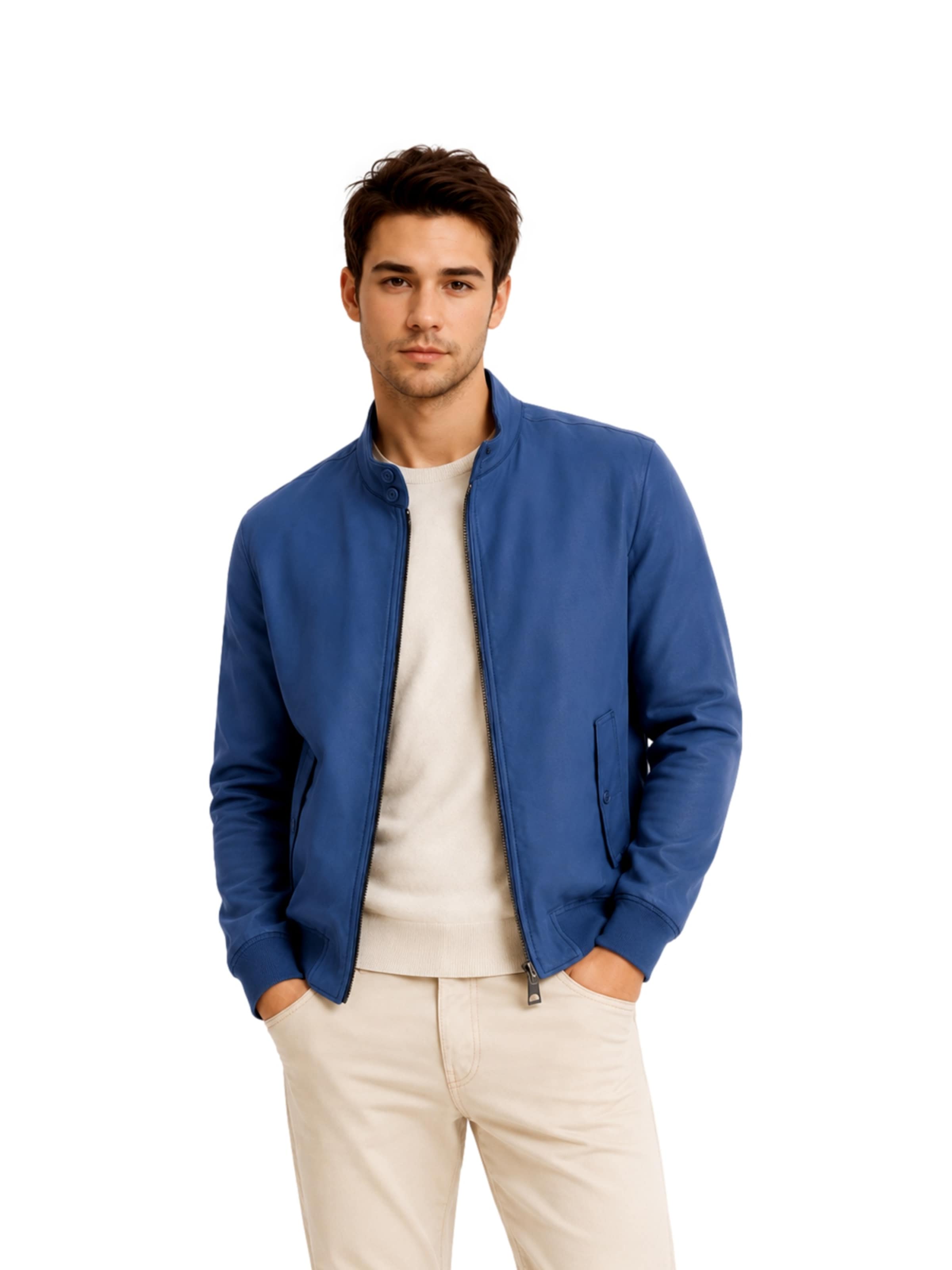 Veste mi-saison 'Harrington' GUESS en bleu : devant