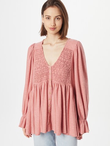 Free People Blouse 'DONT CALL ME BABY' in Pink: front