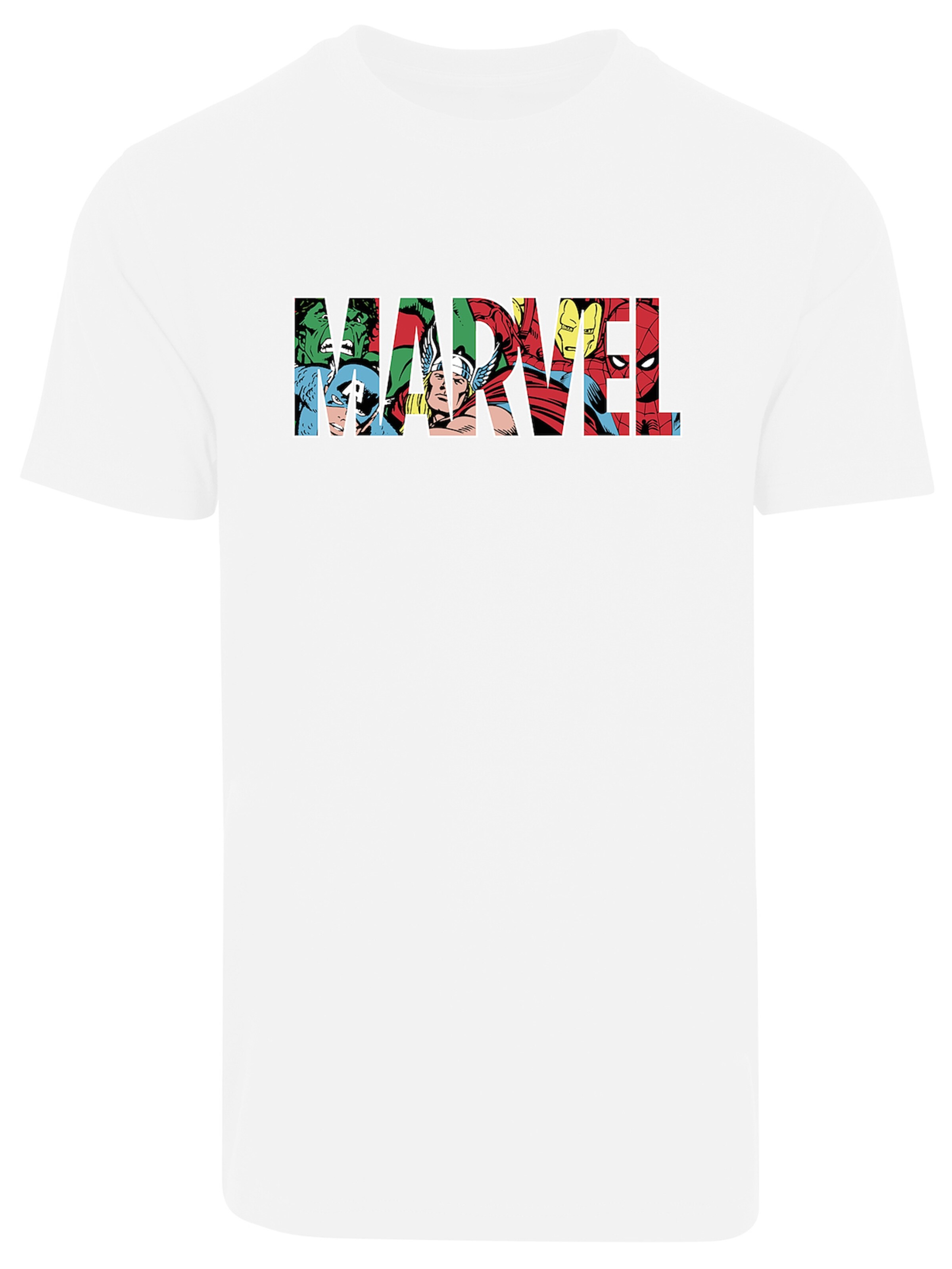 T-Shirt 'Marvel Avengers' F4NT4STIC en blanc : devant