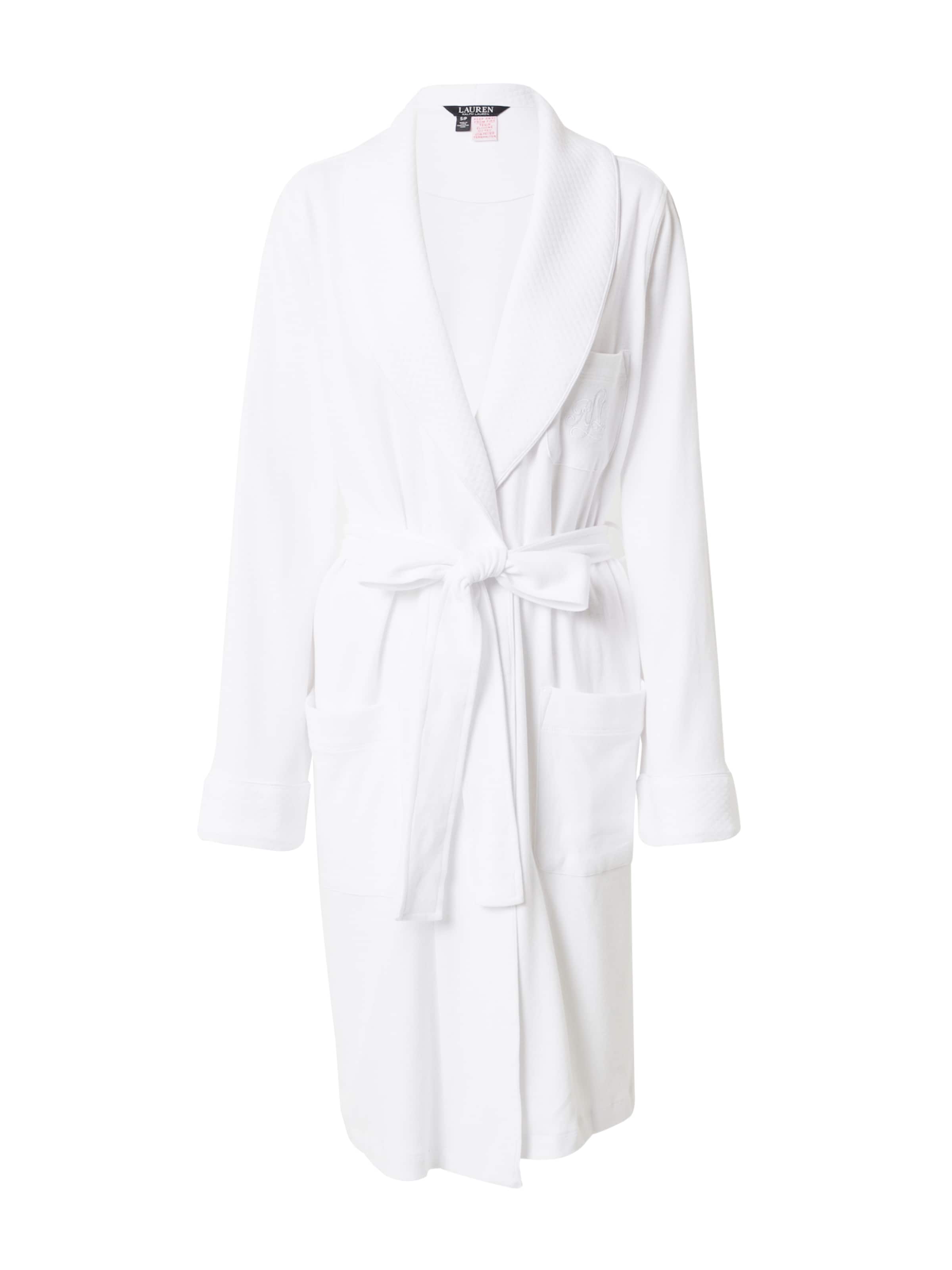 Peignoir long Lauren Ralph Lauren en blanc : devant