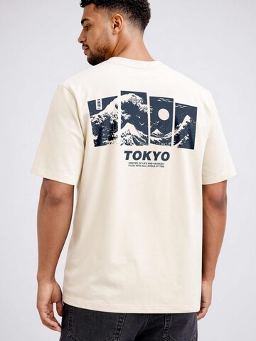 Neverless Shirt 'Tokyo Wave' in Beige