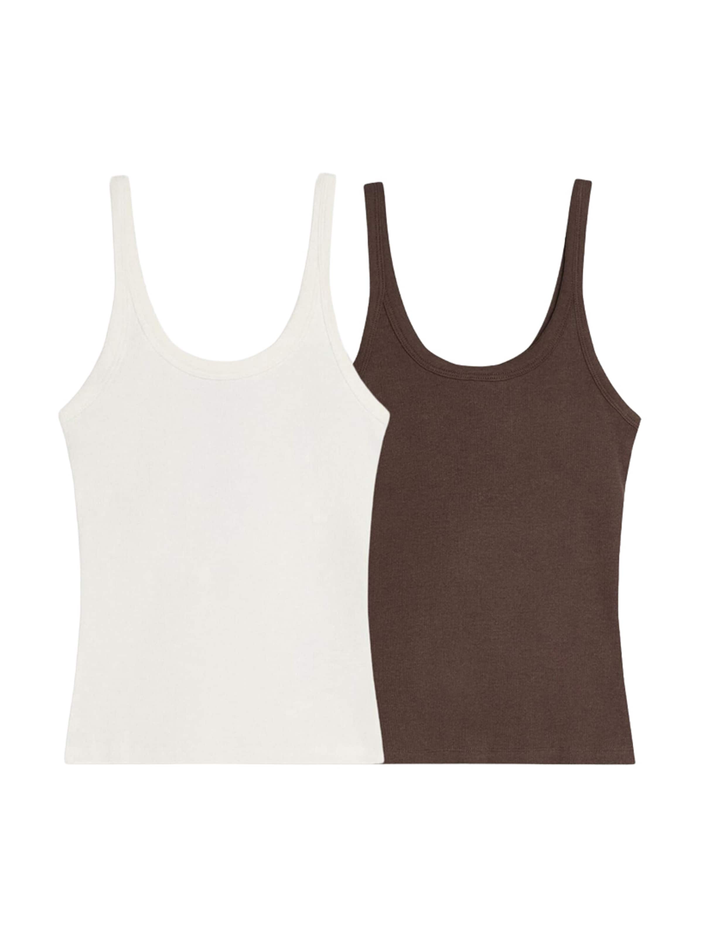 Bershka Top in Brown: front