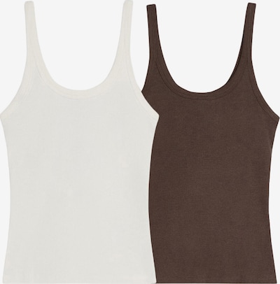 Top pe XS Bershka pe maro închis / alb, Vizualizare produs