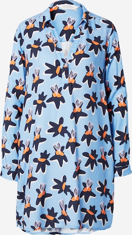 Rochie tip bluză de la Compania Fantastica pe albastru: față