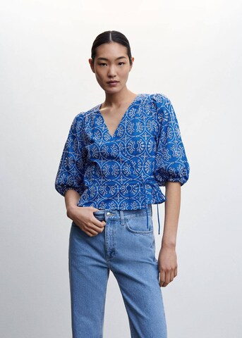 MANGO Blouse 'Zafi' in Blauw: voorkant