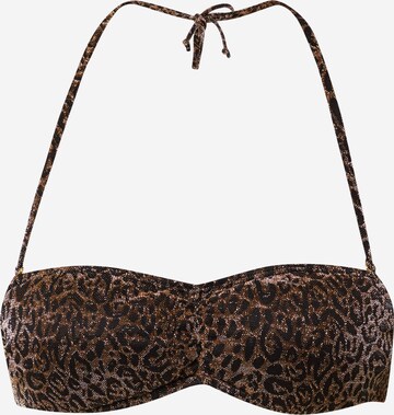 BeckSöndergaard Bandeau Bikini Top in Brown: front