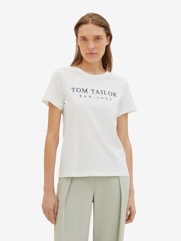 T-shirt TOM TAILOR en blanc : devant