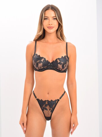 Orchibelle Bustier Wäsche-Sets in Schwarz