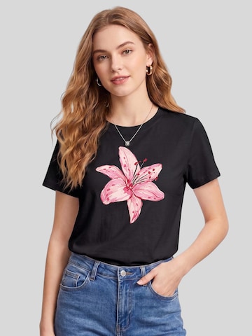 T-shirt 'Women's Summer Short Sleeves Tops' LapaPlus en noir : devant