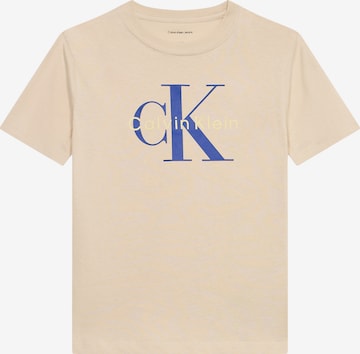 Calvin Klein Jeans T-shirt i beige: framsida
