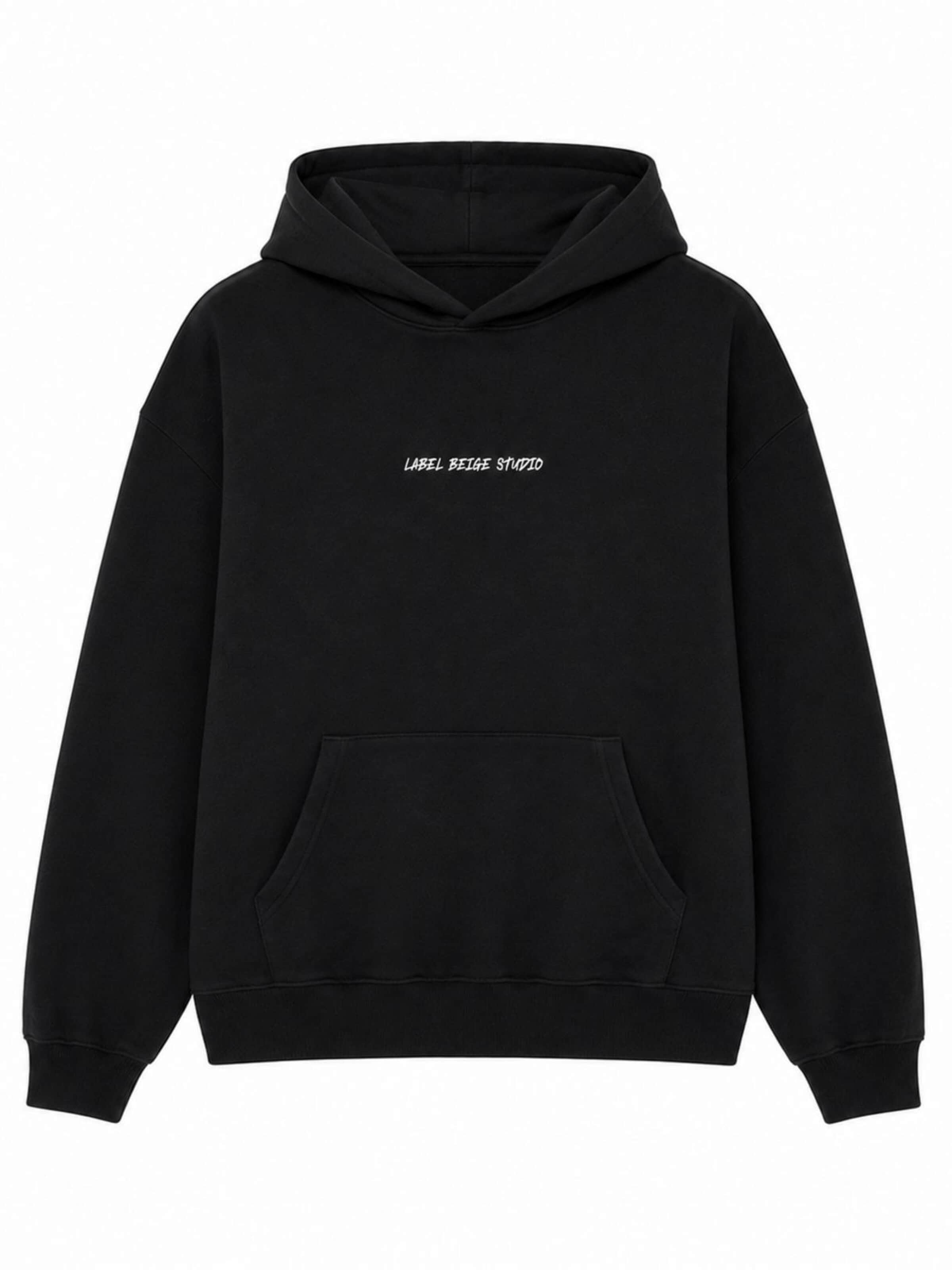 La Label Beige Oversized Sweater in Black: front