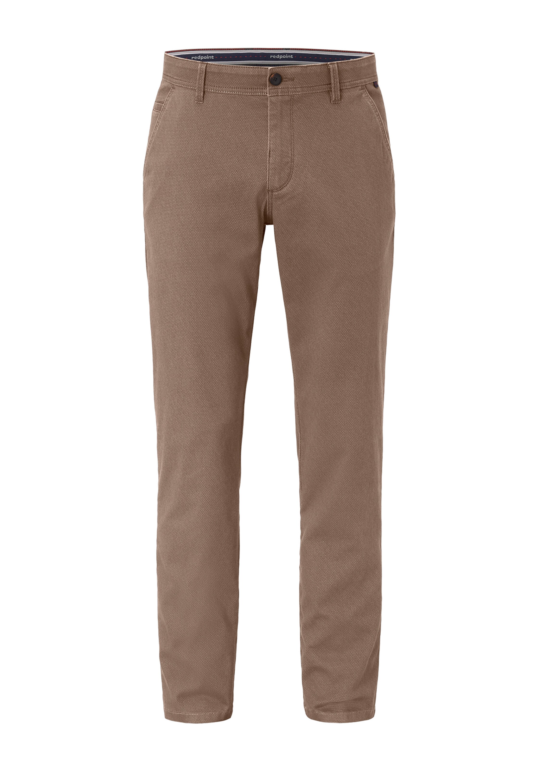 REDPOINT Regular Chino Pants in Brown: front