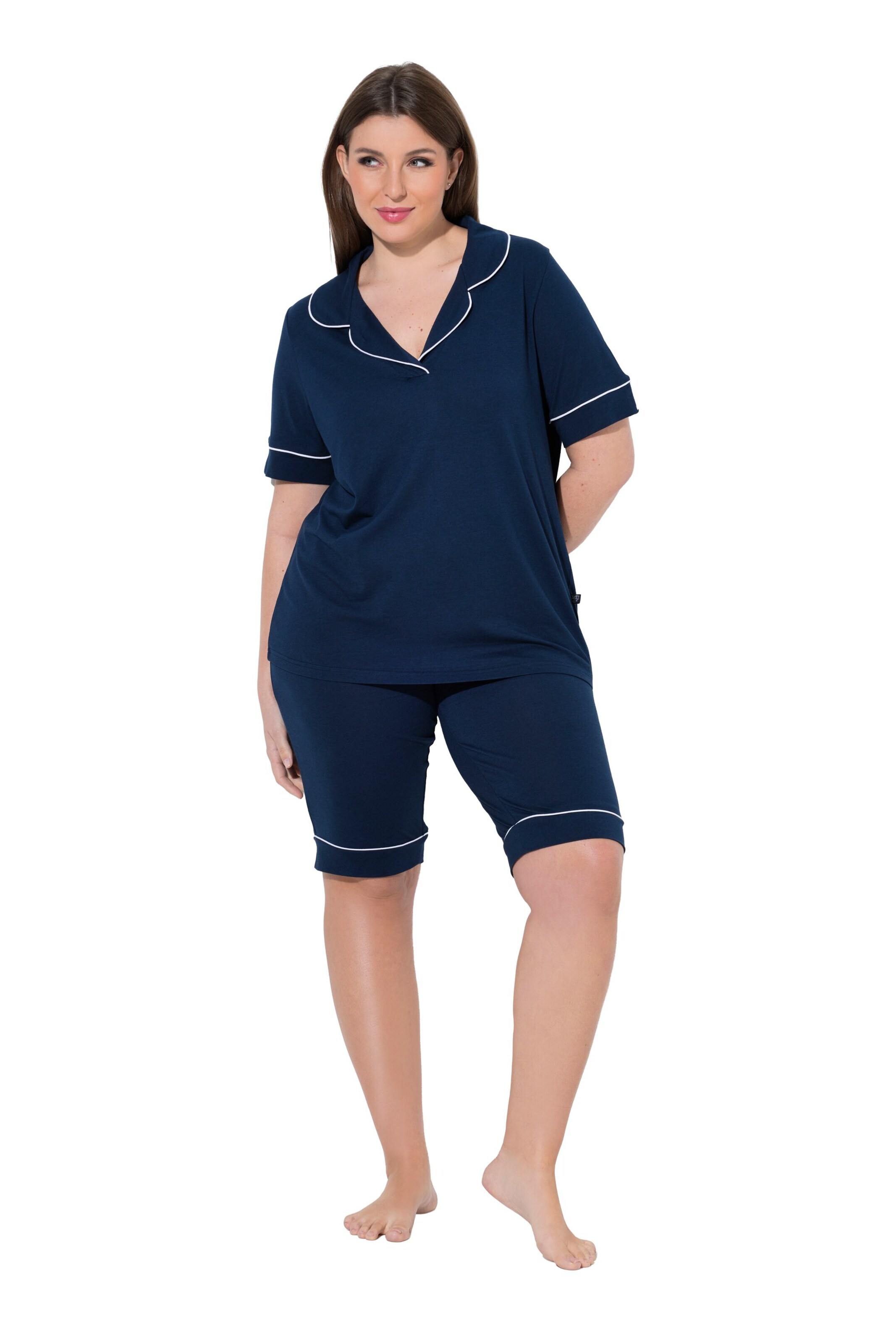 Ulla Popken Pajama Pants in Blue: front