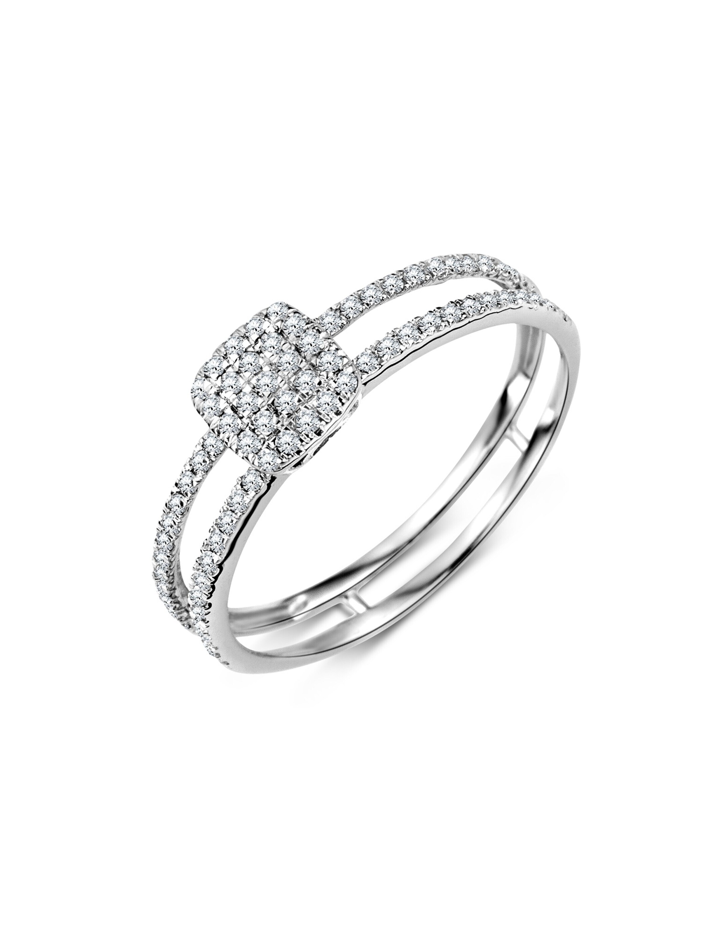 DIAMANT LETERNEL Ring 'Ring aus 375 Weißgold mit Diamant' in Silver: front