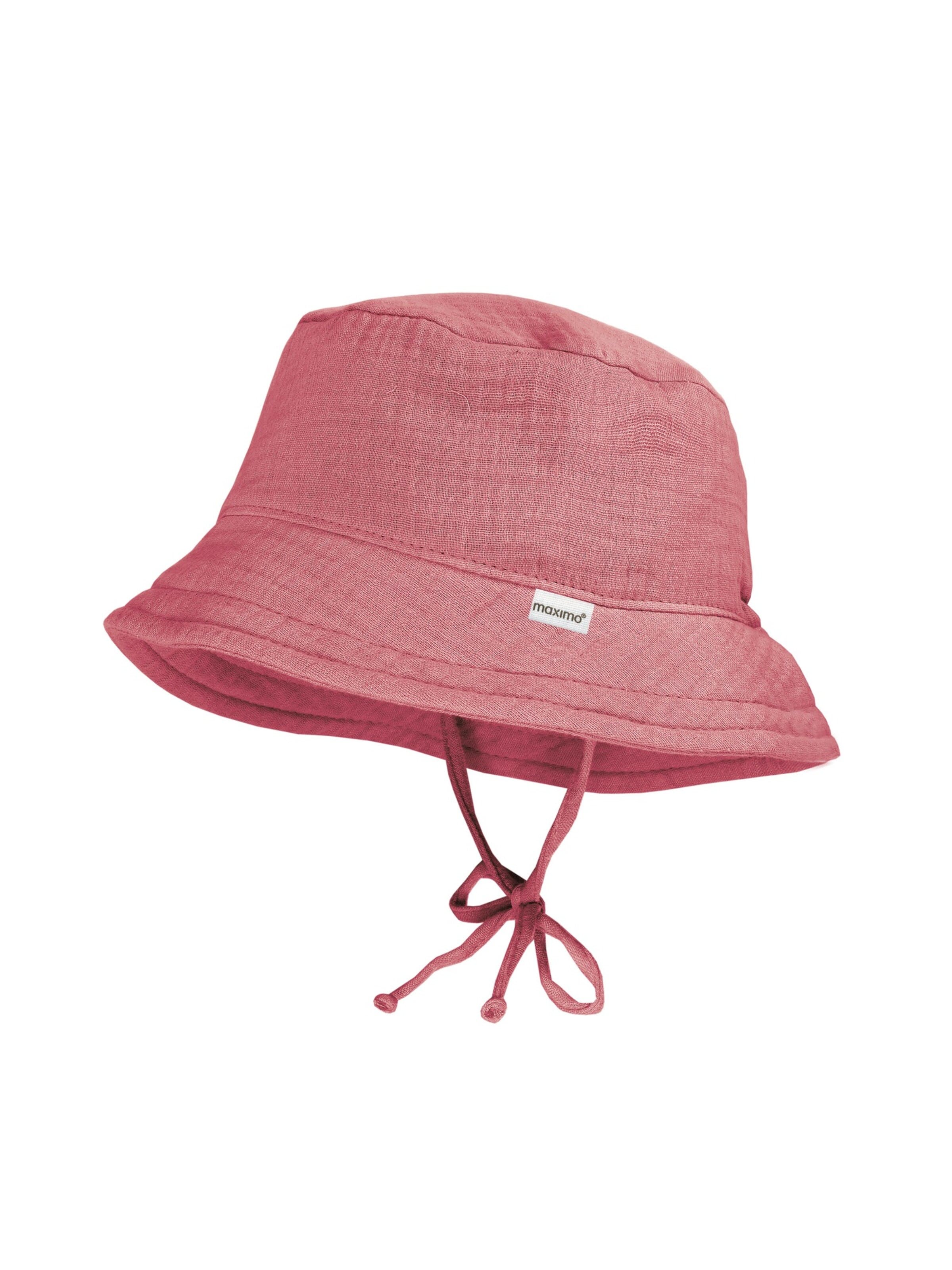 MAXIMO Hat 'GOTS MINI-Hut, Bindeband Musselinstoff, Futter, UV' in Red: front