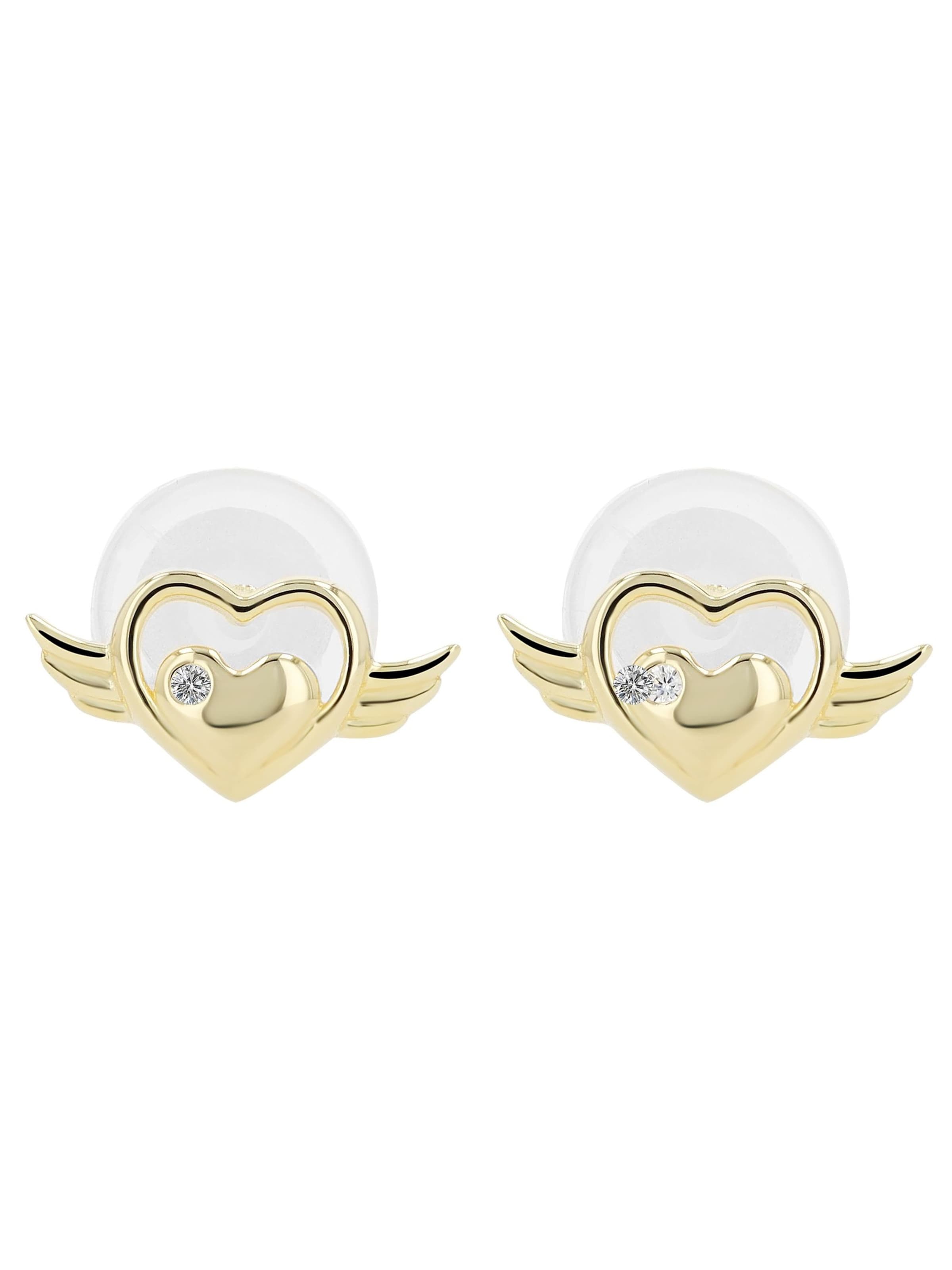 Akzent Earrings 'Yuki, 925 Sterlingsilber, langlebig' in Gold: front