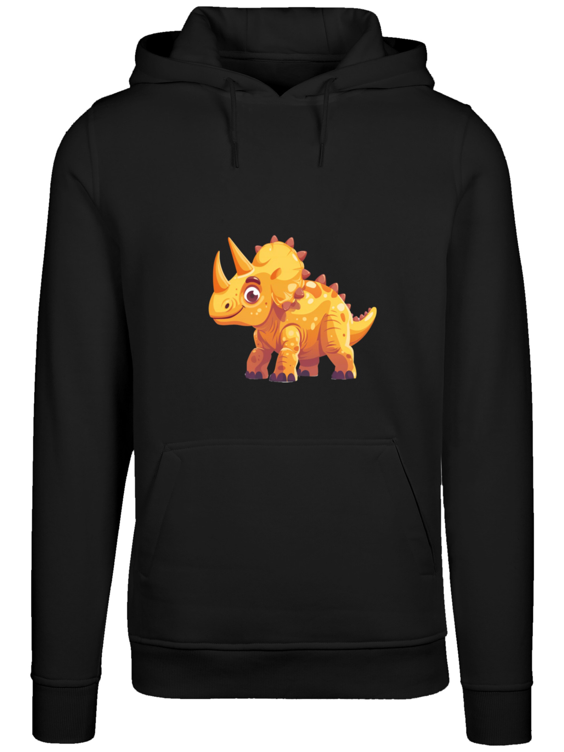 F4NT4STIC Sweatshirt 'Süßer Triceratops Dinosaurier' in Black: front