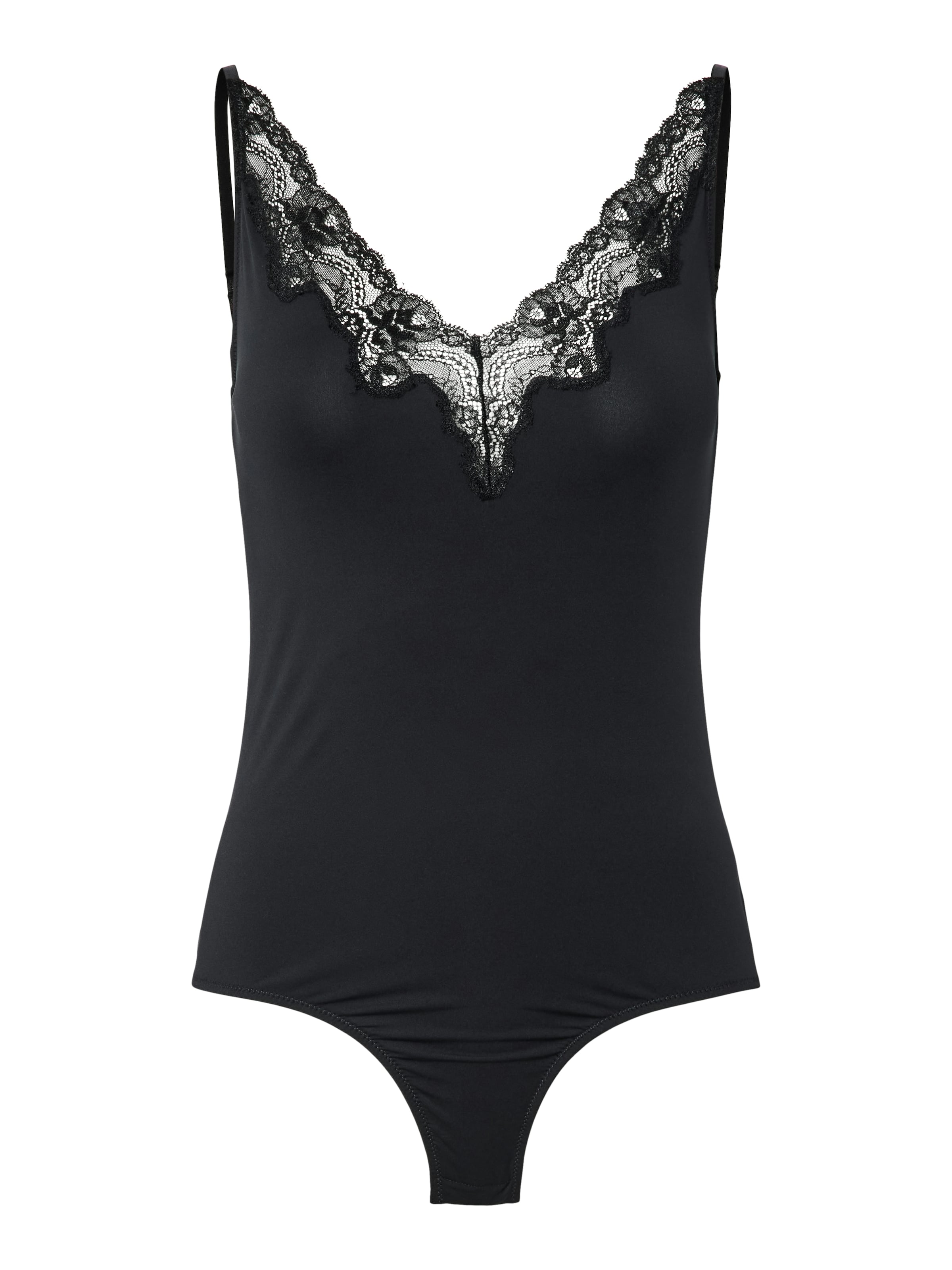 PIECES Body in Schwarz: Vorderseite