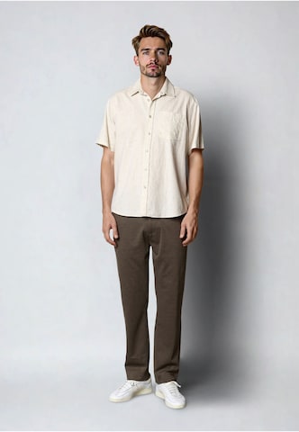 Clean Cut Copenhagen Regular fit Overhemd 'Luca' in Beige: voorkant