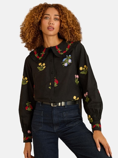 love & roses Blusa en amarillo / verde / rojo / negro, Vista del producto