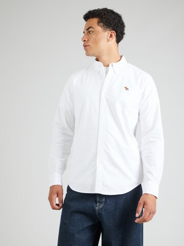 Abercrombie & Fitch Regular fit Button Up Shirt in White: front