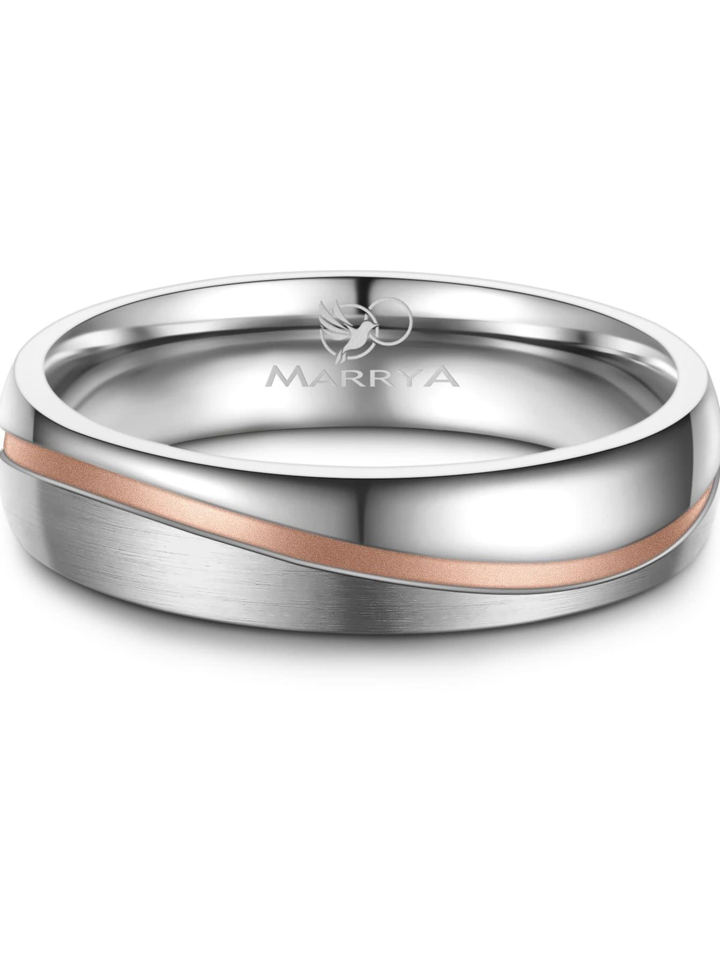 MARRYA Ring 'MARRYA ES-11 Ehering aus Edelstahl - Silberfarben & Rosé' i silver