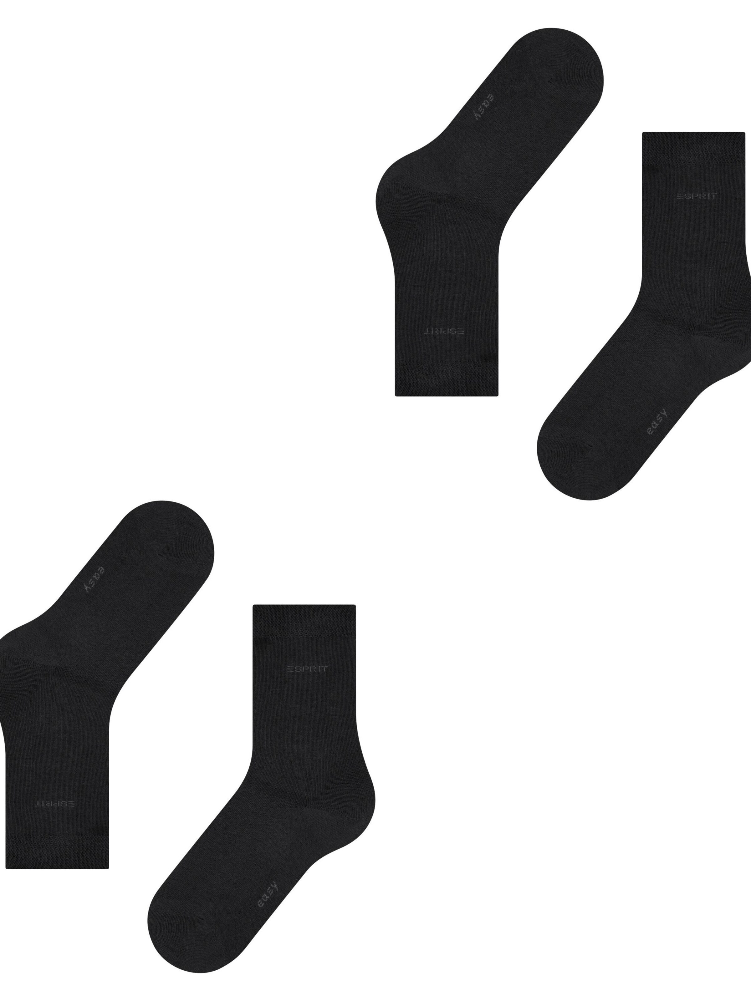 ESPRIT Socken 'Basic Easy 2-Pack'‌‌‌ in Schwarz