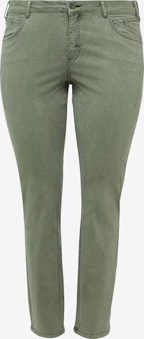 Coupe slim Pantalon s.Oliver Red Label Plus en vert : devant