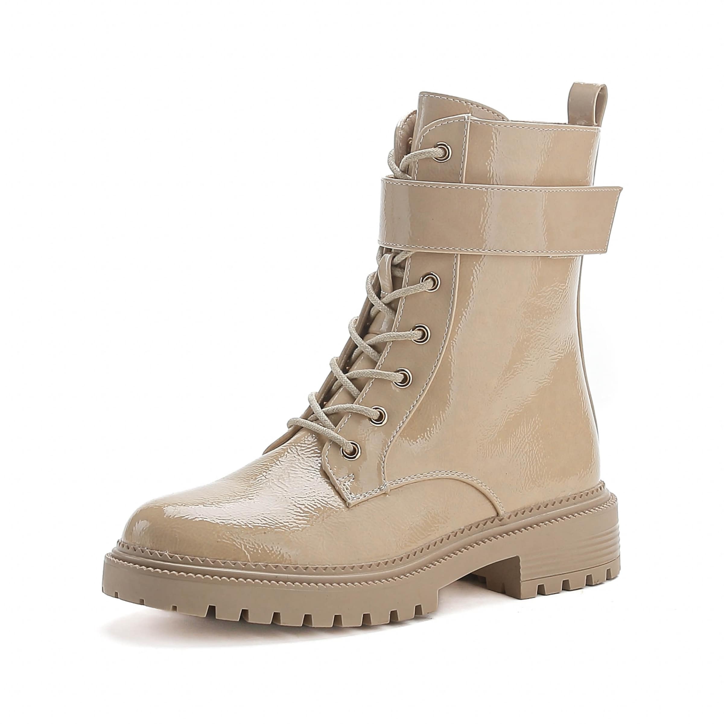 Bottines à lacets Elara en beige : devant