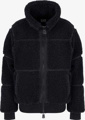 Giacca di pile di EA7 Emporio Armani in nero: frontale