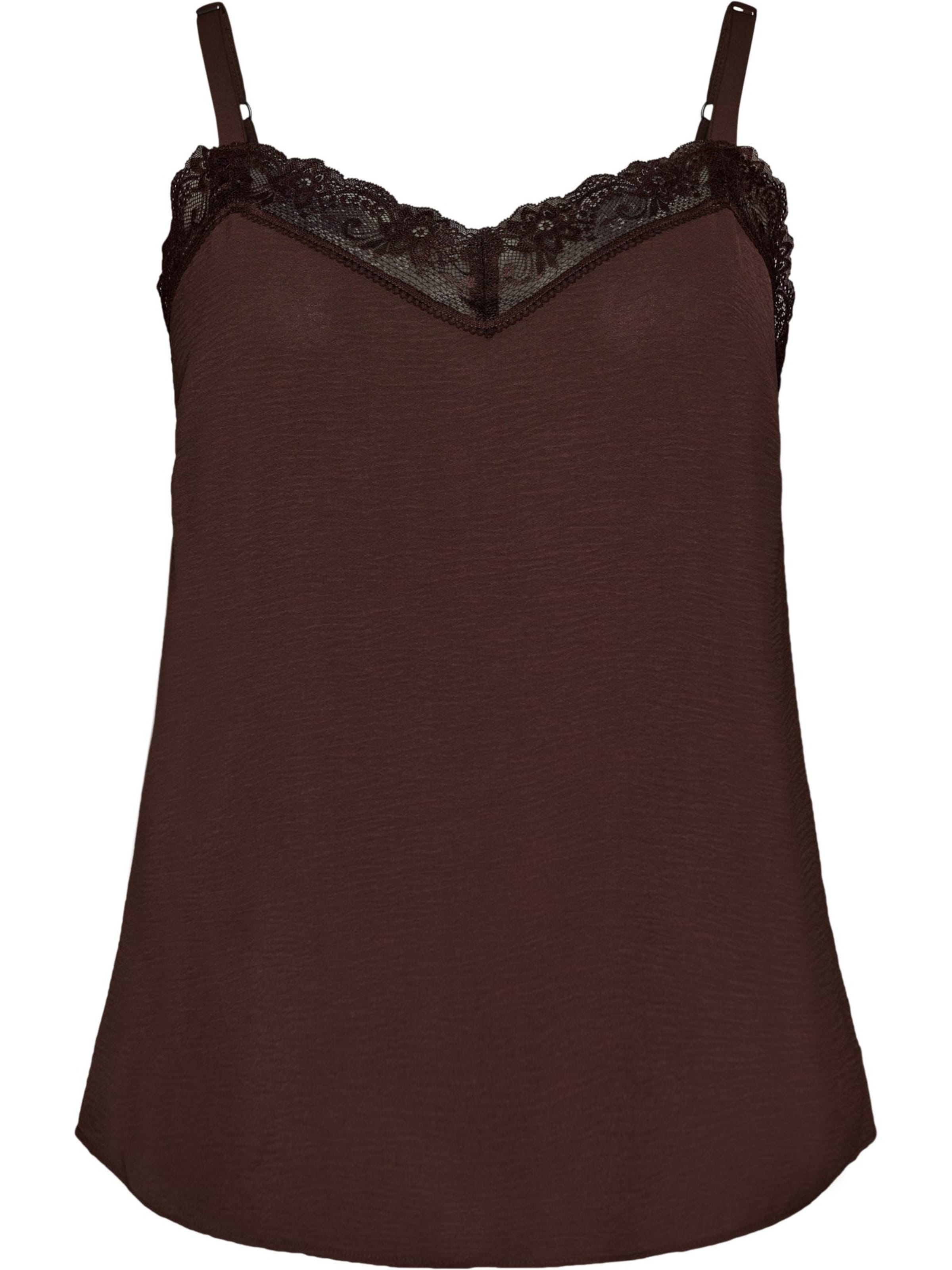 Haut 'Flkikka' Zizzi en marron : devant