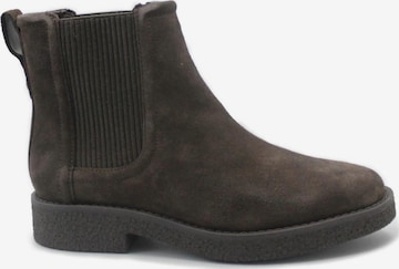 CLARKSČizme 'CLARKS NELLA TOP dark brown suede scarpe donna stivaletto beatles elastici camoscio' - smeđa boja: prednji dio