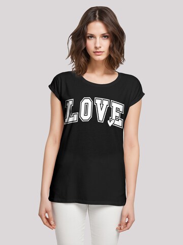 T-shirt 'Love University Valentinstag Herz' F4NT4STIC en noir : devant
