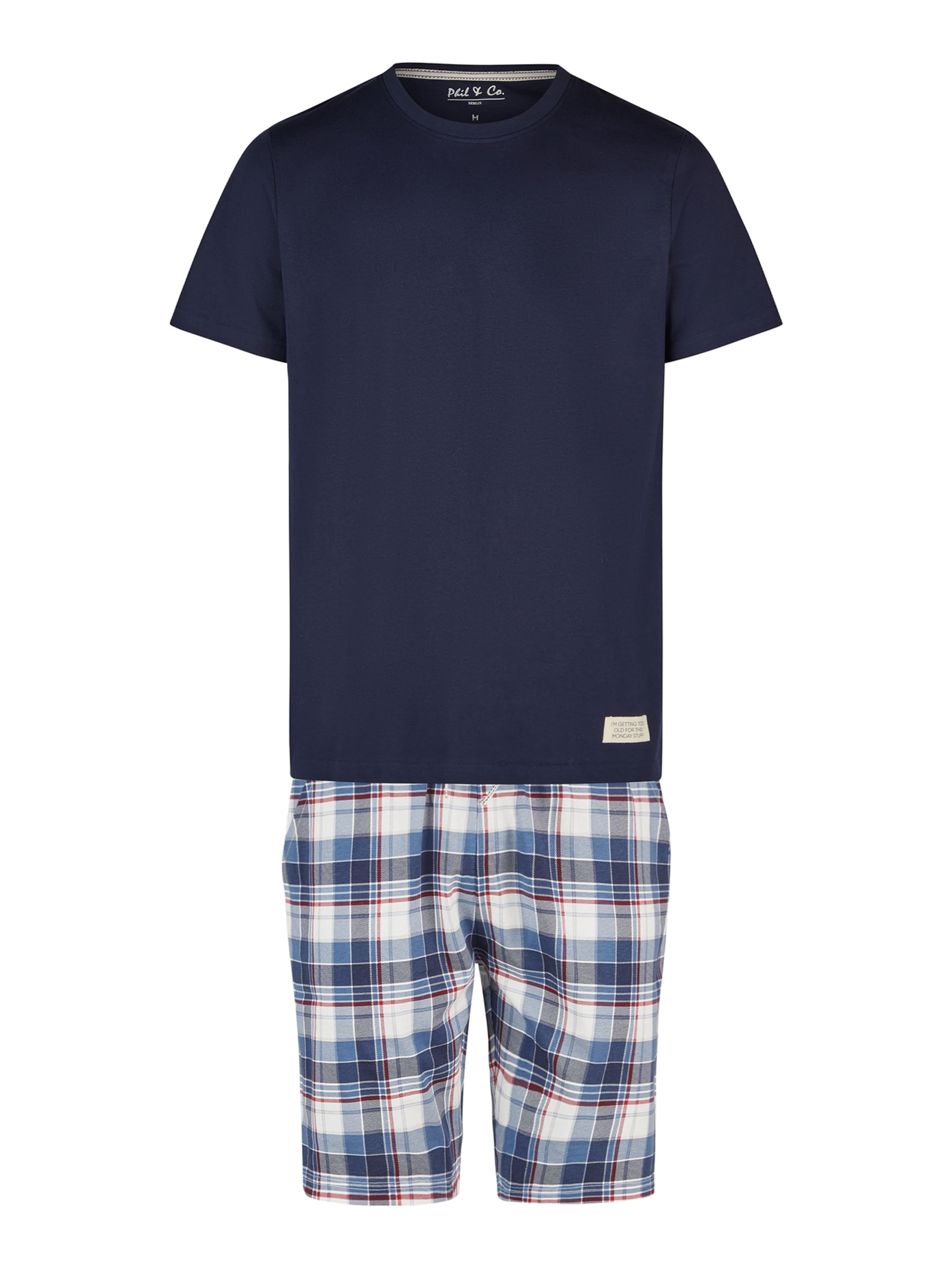 Phil & Co. Berlin Pyjama kurz in Blau: Vorderseite
