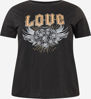 T-shirt 'Miko Daisy' ONLY Carmakoma en noir : devant