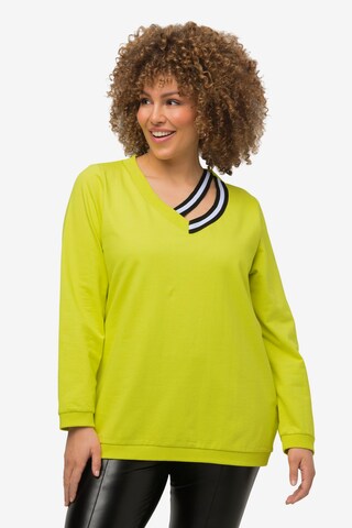 Sweat-shirt Ulla Popken en jaune : devant