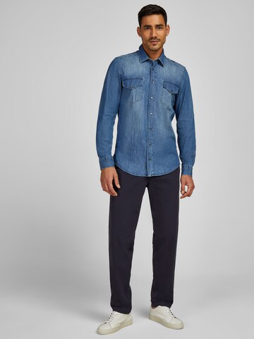 HECHTER PARIS Regular fit Button Up Shirt in Blue