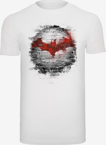 F4NT4STIC Shirt 'Batman Logo Wall' in White: front