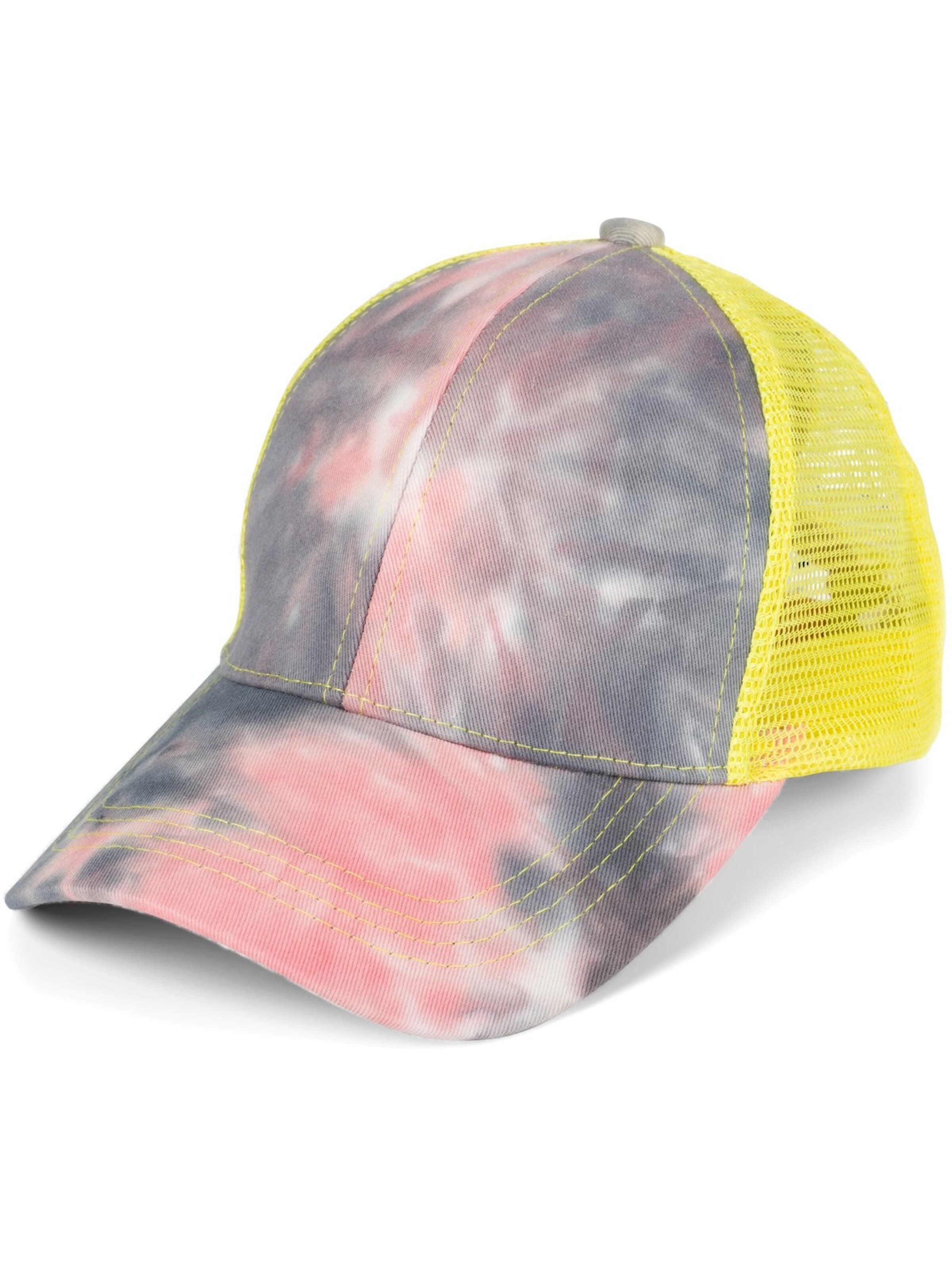 styleBREAKER Cap 'Ponytail Baseball Cap Batik mit Mesh Einsatz' in Pink: front