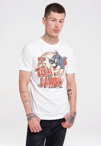 LOGOSHIRT Shirt 'Tom & Jerry' in Wit: voorkant